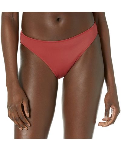Amazon Essentials Parte Inferior de Traje de Baño Tipo Bikini Clásico Mujer - Rojo