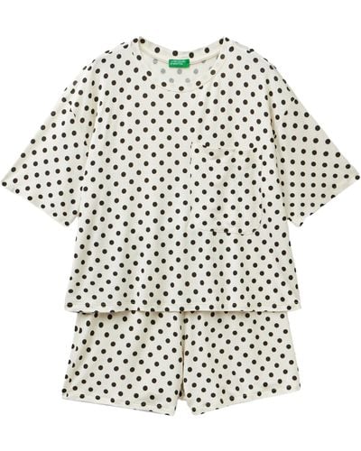 Benetton Pig(t-shirt+short) 387s3p025 - Bianco