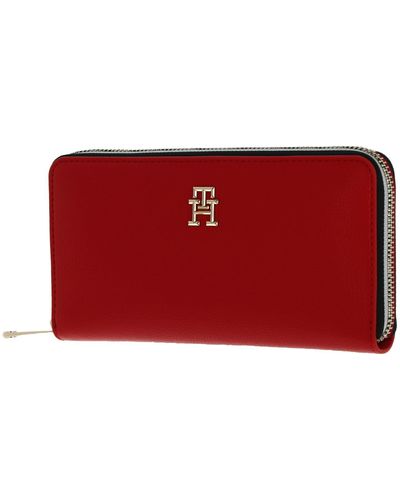 Tommy Hilfiger Th Essential Sc Zip Around Corp Wallet L Fierce Red - Rood