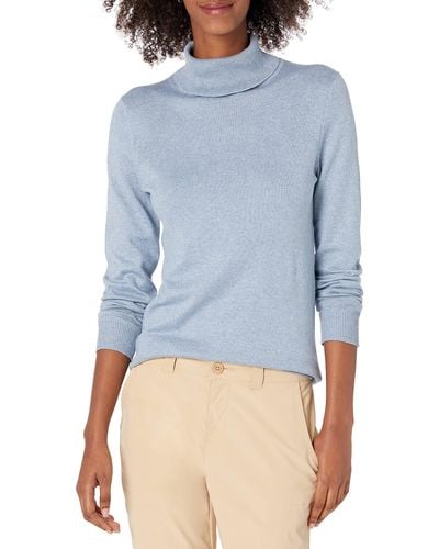 Amazon Essentials Lightweight Turtleneck Sweater Pullover-Sweaters - Blu