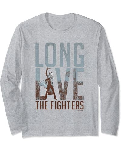 Dune Part Two Paul Atreides Long Live The Fighters Poster Long Sleeve T-shirt - Grey