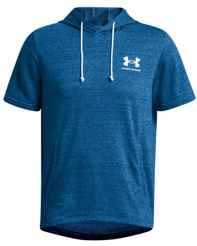 Under Armour Rival Terry Short-sleeve Hoodie, - Blue