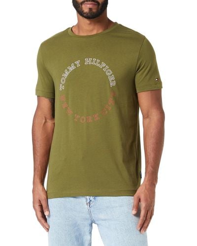 Tommy Hilfiger Monotype Rond S/s T-shirts - Groen