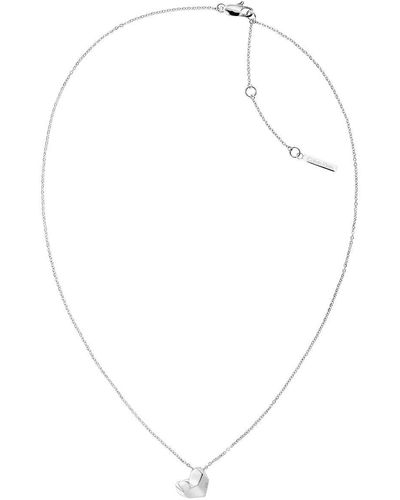 Calvin Klein Collana da Donna Collezione Faceted Heart - 35000035 - Bianco