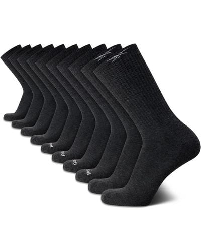 Reebok Athletic Performance Cushion Crew Socks With Moisture Control - Black