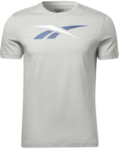 Reebok Men's Short Sleeve T-shirt Identity Big Logo Grey