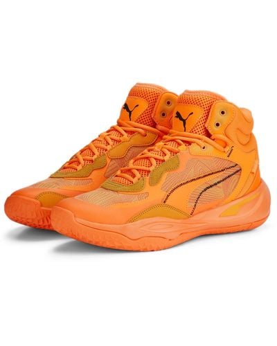 PUMA Playmaker Pro Mid Laser Basketball Shoe - Orange