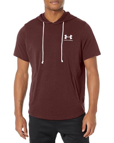Under Armour Rival Terry Short-sleeve Hoodie - Red