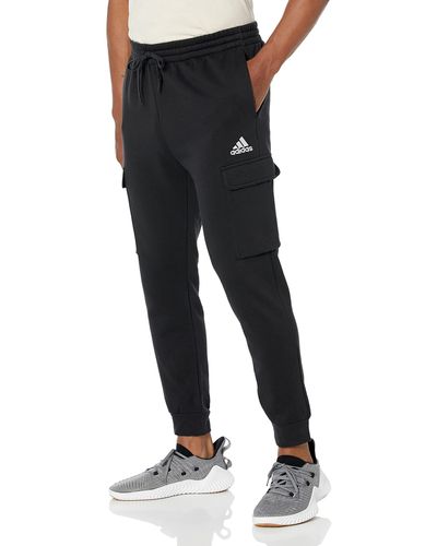 adidas men's essentials fleece regular tapered cargo pants