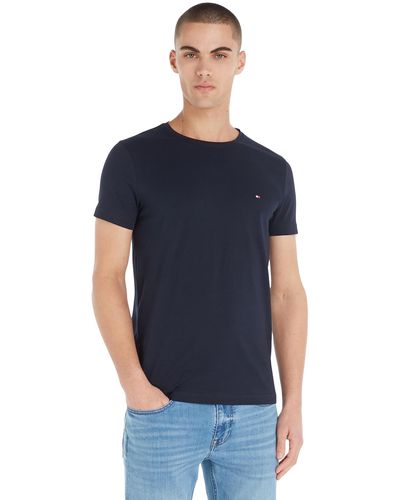 Tommy Hilfiger T-Shirt Kurzarm Core Stretch Slim Fit - Blau