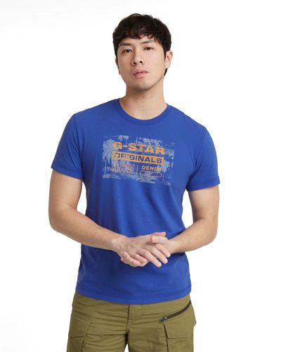 G-Star RAW Framed Palm Originals R T T-shirt - Blue