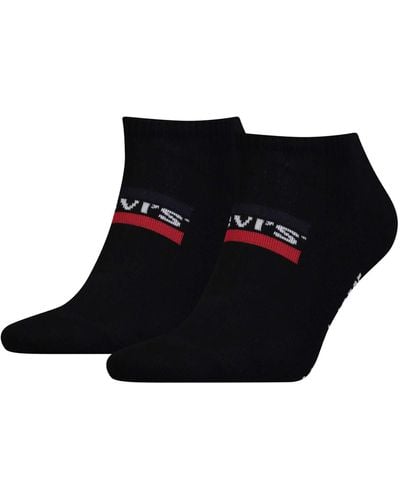 Levi's 168ndl Low Cut Sprtwr Logo 2p Calf Socks - Black