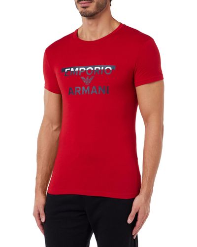 Emporio Armani Crew Neck T-shirt Megalogo T Shirt - Rot