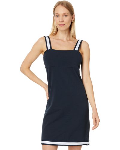 Tommy Hilfiger Sleeveless French Terry Mini Dress Laceup Front - Blue