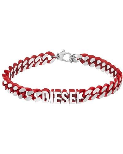 DIESEL Bracelet Pour En Acier - Rouge