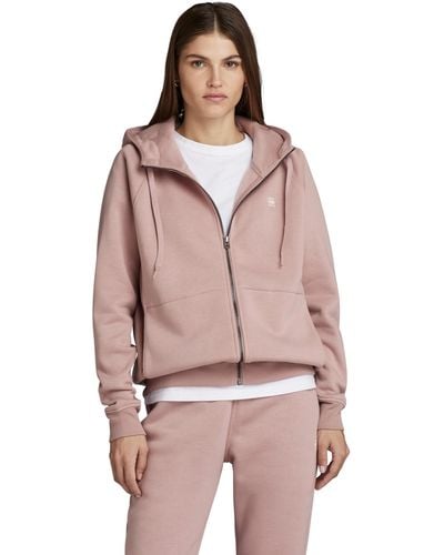 G-Star RAW Premium Core 2.1 Hooded Zip Thru Sweater Donna ,Viola - Rosa