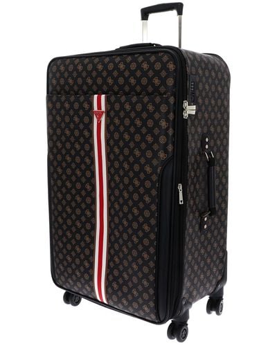 Guess Van Sant Travel Trolley Suitcase Large Black/brown