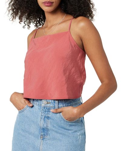 The Drop Helia Relaxed Cropped Tank Top Camiseta sin gas - Rojo