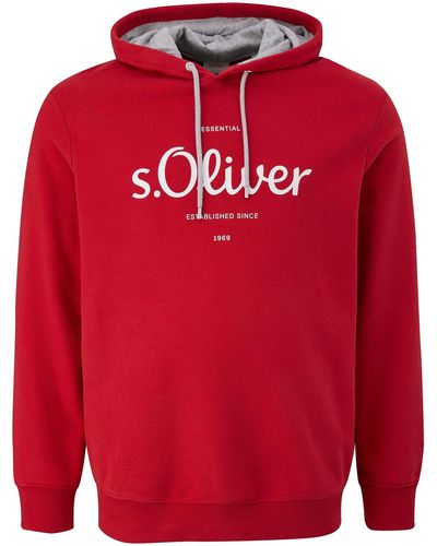 S.oliver Big Size Sweatshirt mit Logoprint - Rot