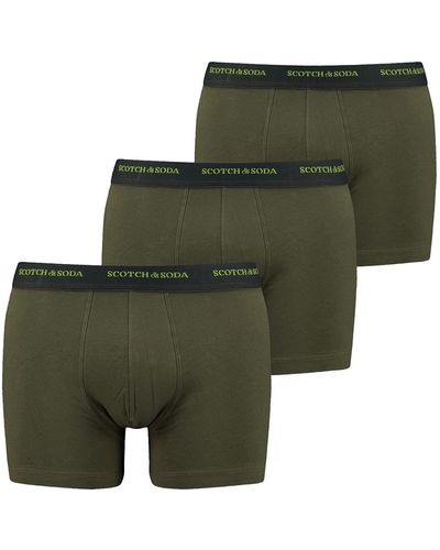 Scotch & Soda Classic Boxershorts Unterhosen Männer Bio Baumwolle im 3er-Pack - Grün
