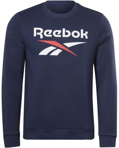 Reebok Nen Grote Gestapelde Logo Crew Sweatshirt - Blauw