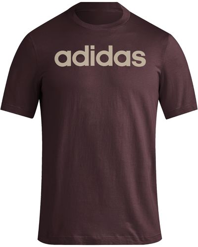 adidas Essentials Single Jersey Linear Embroidered Logo T-Shirt - Lila