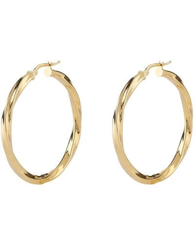 Guess Jube04185jwyg Torchon Gold Hoop Earrings - Metallic