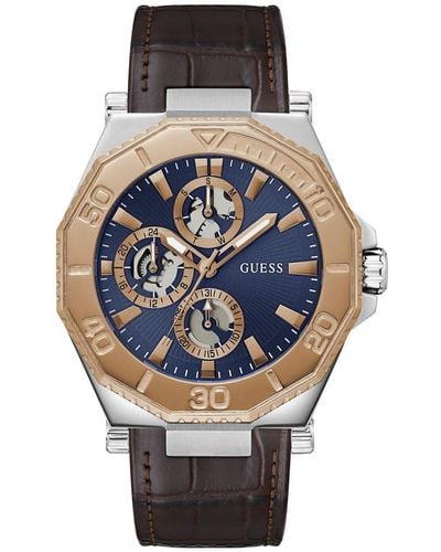 Guess Uhr Armbanduhr Prime GW0704G2 Leder - Grau