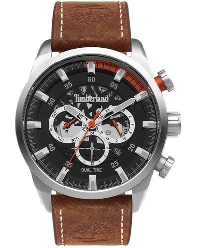 Timberland Analog Quarz Uhr mit Leder Armband TDWGF2100602 - Braun