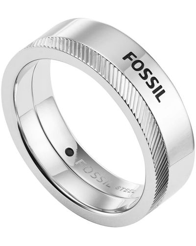 Fossil Bracelet Essentials en Cuir Marron avec Fermoir en Acier Inoxydable pour JF03851040 - Métallisé