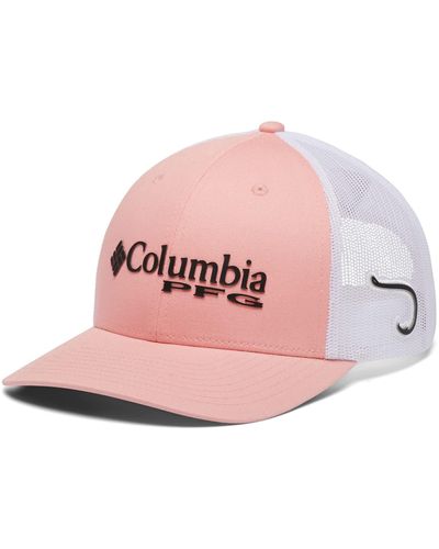 Columbia Unisex Pfg Logo Mesh Snap Back - Mid, Sorbet/black/hook, One Size - Pink