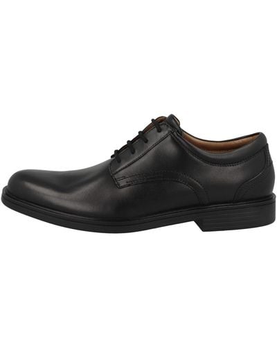 Clarks Un Aldric Park, Zapatos de Cordones Derby para Hombre, Negro (Black Leather), 40 EU