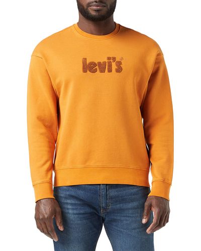 Levi's S Relaxed T2 Graphic Crew Sweatshirt - Orange