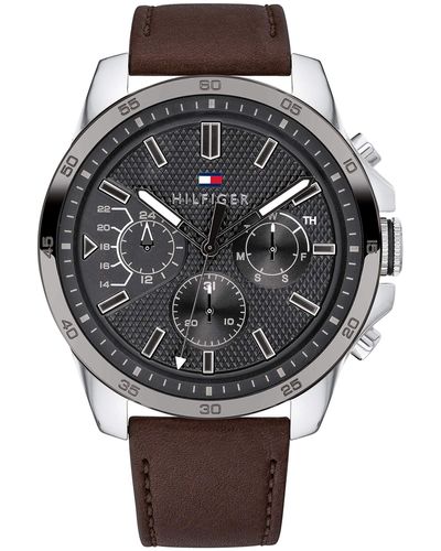 Tommy Hilfiger S Multi Dial Quartz Watch With Leather Strap 1791562 - Multicolour