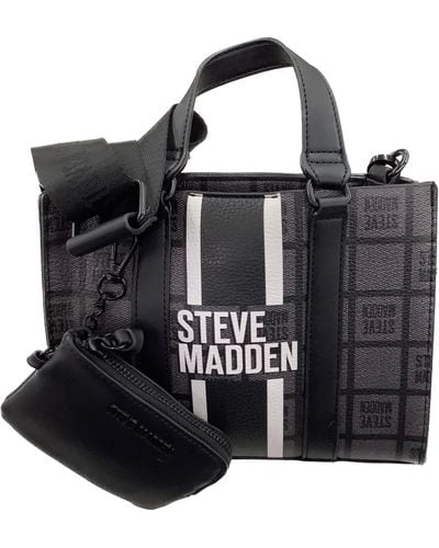 Steve Madden BDRIA Crossbody - Schwarz/Mehrfarbig, Schwarz mit weißen Streifen