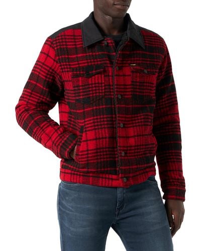Wrangler Wool Trucker Jacket - Red