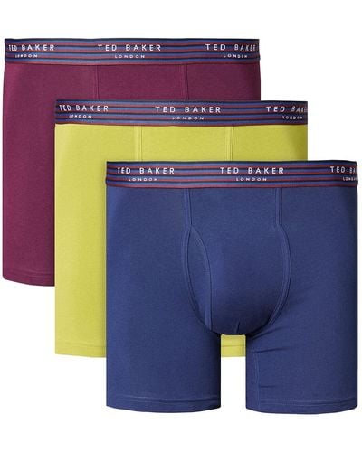 Ted Baker 3-Pack Cotton Fashion Trunk Badehose - Blau