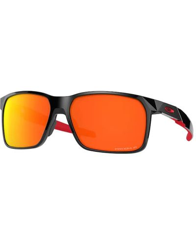Oakley Portal X OO9460 946005 59MM Polished Black/Prizm Ruby Polarized Rectangle Sunglasses for + BUNDLE With Designer iWear - Schwarz