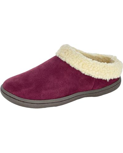 Clarks Plush Memory Foam Footbed - Indoor Outdoor House Slippers For - Purple