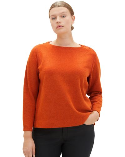 Tom Tailor 1038842 Sweatshirt mit Gerippter Struktur - Orange