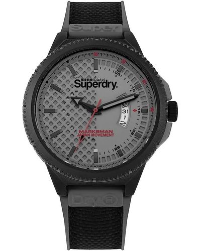Superdry Analog Quarz Uhr mit Stoff Armband SYG245EB - Grau