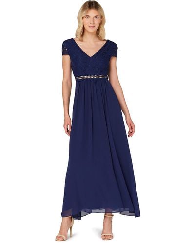 TRUTH & FABLE Maxi Chiffon A-line Dress - Blue