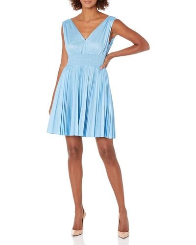 Rebecca Taylor Womens Smocked Waist Dress - Blue