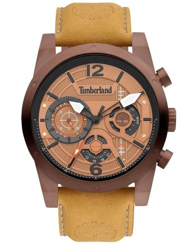 Timberland Analoog Kwarts Horloge Met Lederen Armband Tdwgf2100002 - Bruin