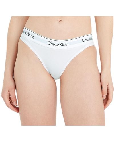 Calvin Klein Slip Bikini Modellanti Donna Cotone Elasticizzato - Blu