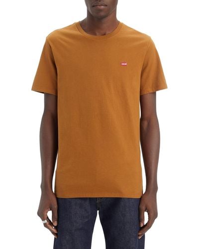Levi's Ss Original Housemark Tee T-Shirt,Dark Ginger,XS - Orange