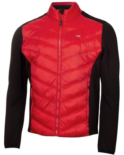 Calvin Klein Mens Frontera Hybrid Golf Jacket - Red - L