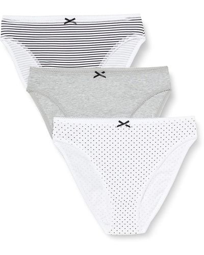 Iris & Lilly Cotton High Cut Knickers - White