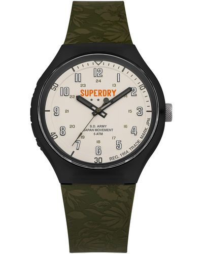 Superdry Analog Quarz Uhr mit Silikon Armband SYG225N - Natur