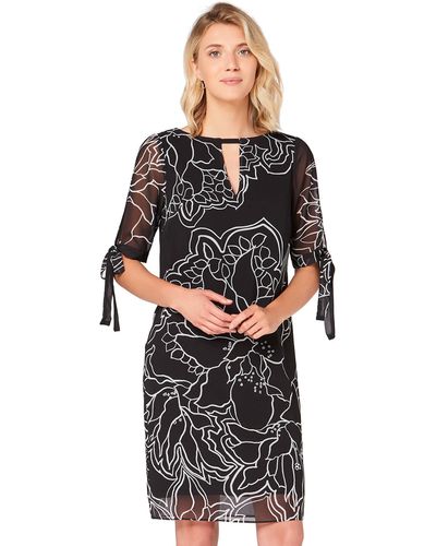 TRUTH & FABLE Amazon-Marke: Chiffon-Kleid mit A-Linie - Schwarz